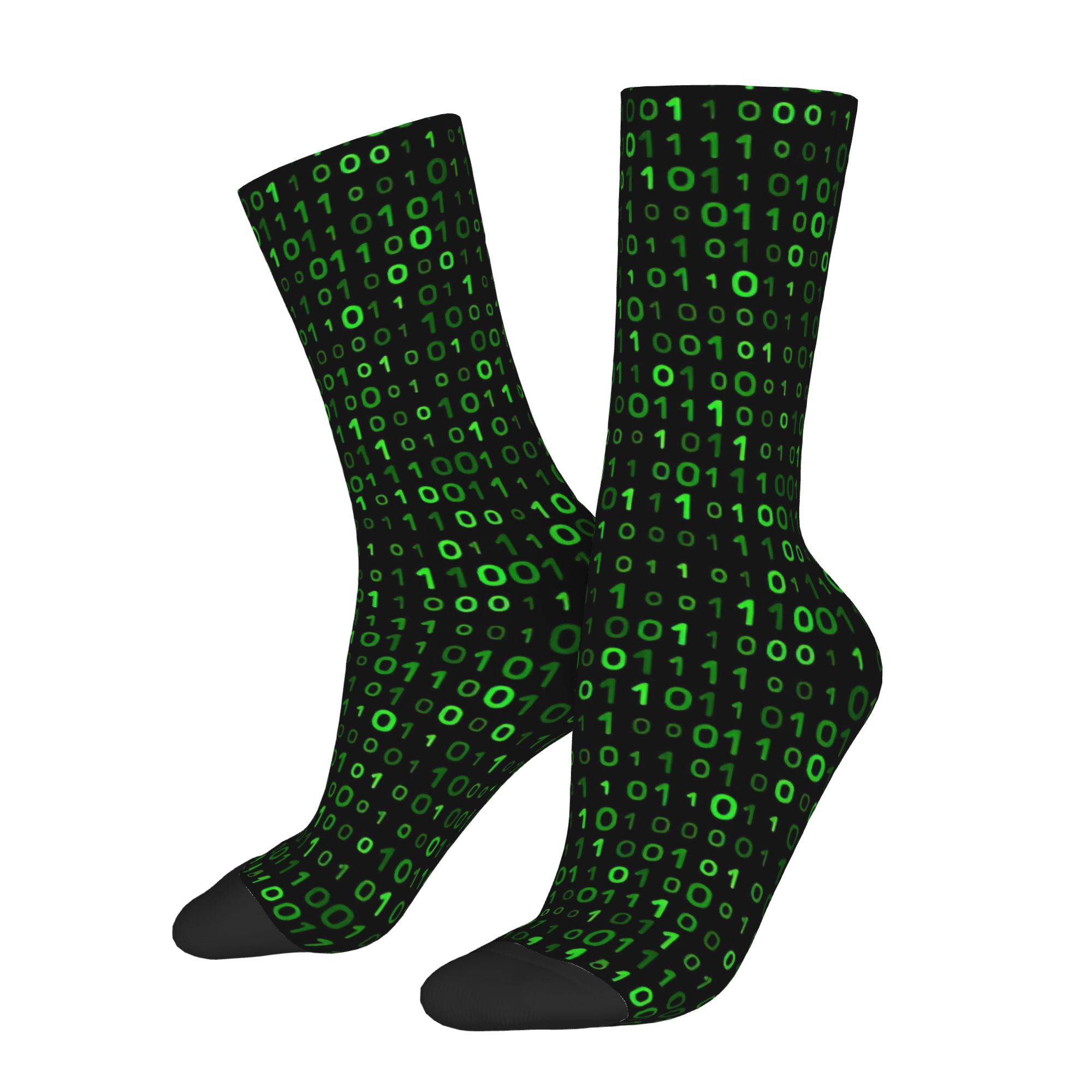 TEMU Python Code Sock Printed Men's Polyester 2d Print Design