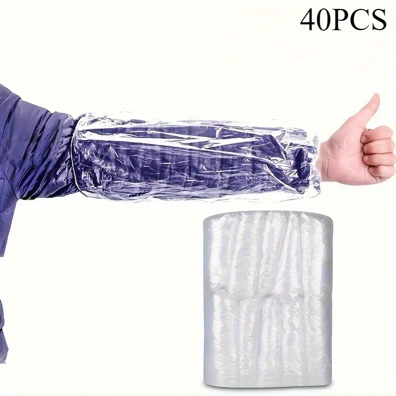 Image of 80/40/20pcs Disposable Sleeves And Arm Protectors, Transparent And Thick, Suitable For Beauty Salons, House Cleaning, Hotels, Restaurants, Showers, Etc
