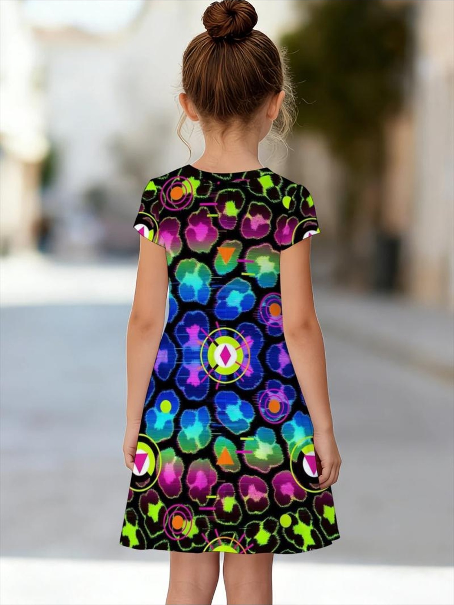 neon dress for girls Green Laise: Baby to 10 years old 2T US numeric and everyday play Neon Orange and Blue Maxi