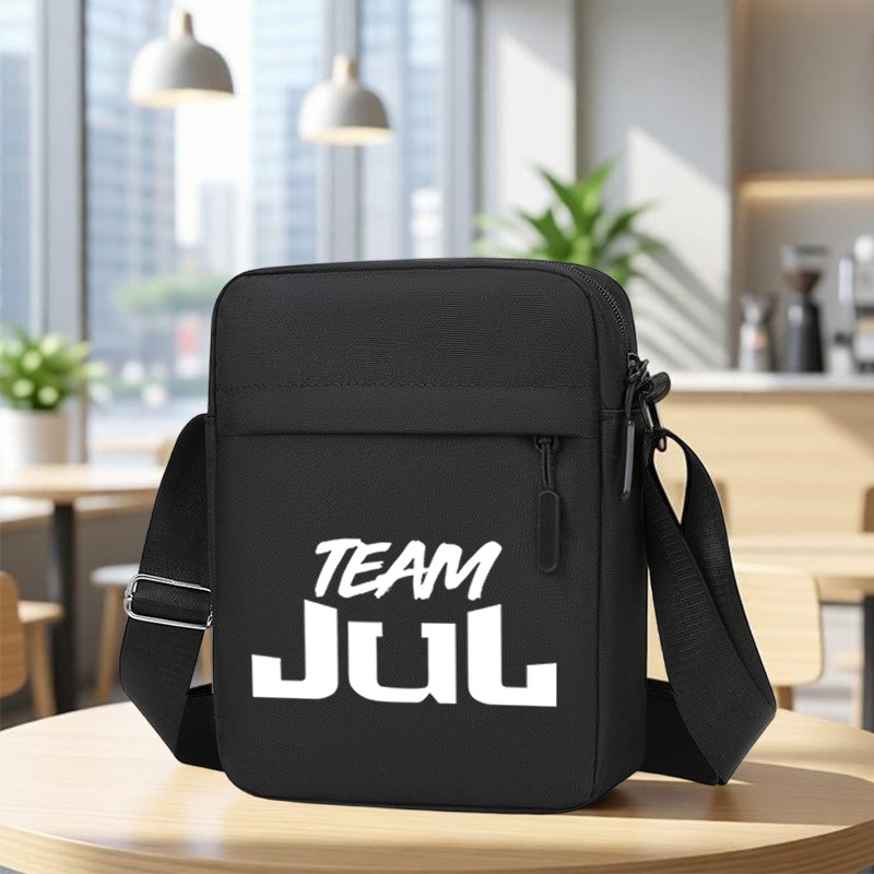 TEMU 1 pièce Sacoche bandoulière pour homme et adolescent 1 pièce de GeorgeMom avec imprimé Jul Team - Sangle réglable, fermeture éclair, sac à