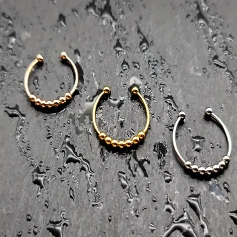 1pc stainless steel ring with a rotatable bead opening Product details 1