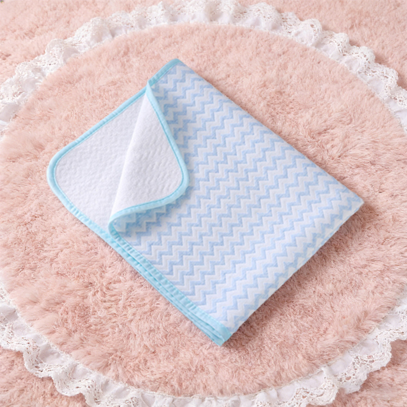 Blue Ripple High Quality Underpad, Infant And Toddler Anti-leak Bedwetting Pad, Washable And Breathable Mattress Pad, Large Size Reusable High Quality Underpad