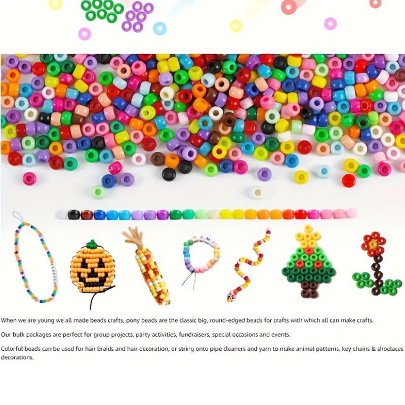 700pcs Multicolored Pony Beads for Jewelry Making