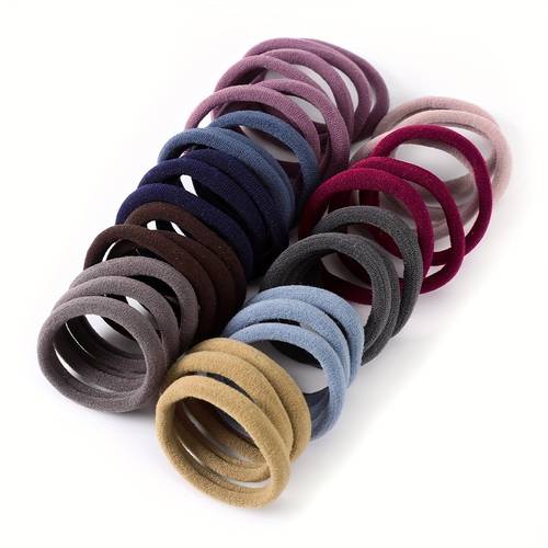 50pcs cute cartoon elastic hair ties set colorful soft and stretchy ponytail holders for s perfect gift idea