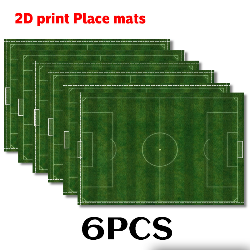 Football Field Table Mats Suitable For Dining Decor - Realistic Soccer Pitch With Goal Lines & Field , Placemats For -themed Parties, Rooms, Game Rooms, Gift For Football Fans