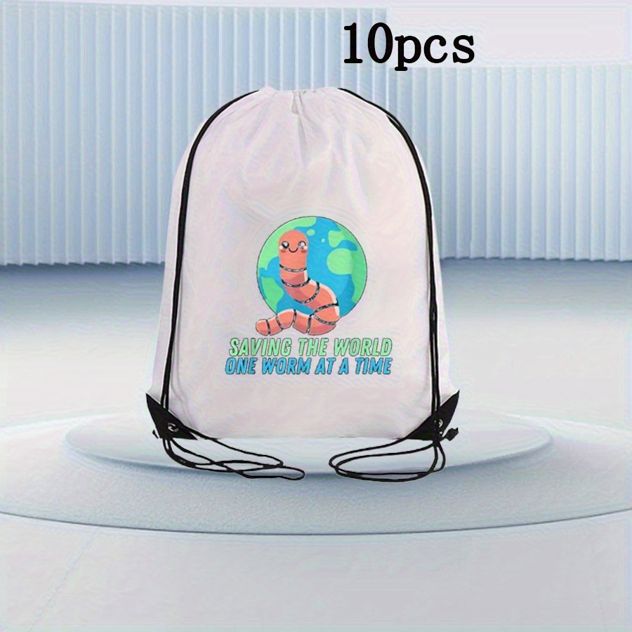 TEMU 10pcs Customizable Large Capacity High-quality Drawstring Backpacks - Adjustable Shoulder Straps, Suitable For Sports, Travel, And Camping,