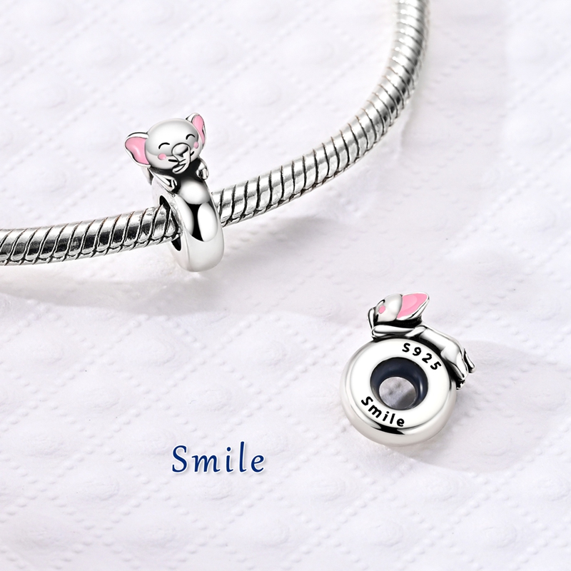 Women's 925 Silver Mini Elephant Charm, Jewelry Making Gift
