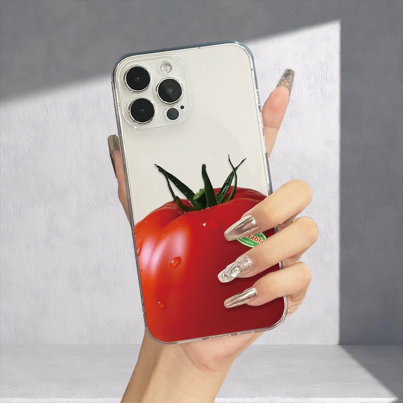 スマホケース】360度全面保護 トマトデザイン。iphone 11 12 13 14 pro