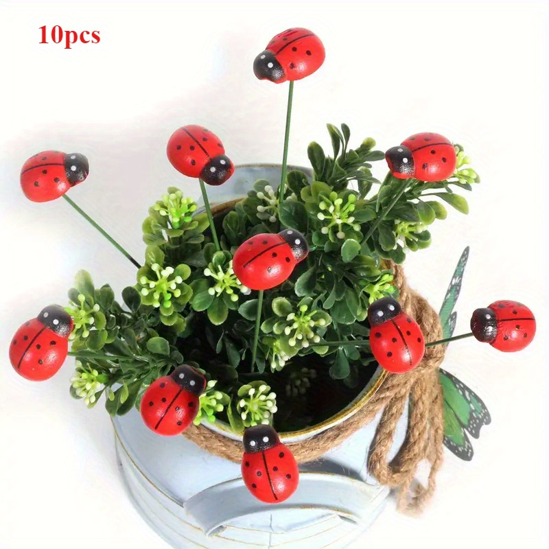 TEMU 10 piezas de estacas de jardín vibrantes de y - Decoración de insectos artificiales para plantas en macetas, jarrones y jardines al , perfectas