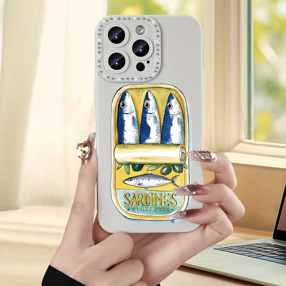 1pc sardine can - stylish and trendy phone case] compatible with iphone  16/15/14/13/12/11/pro max/pro/ , from tpu for a durable shock-resistant  design, ideal for fashion | Check Out Today's Deals Now |