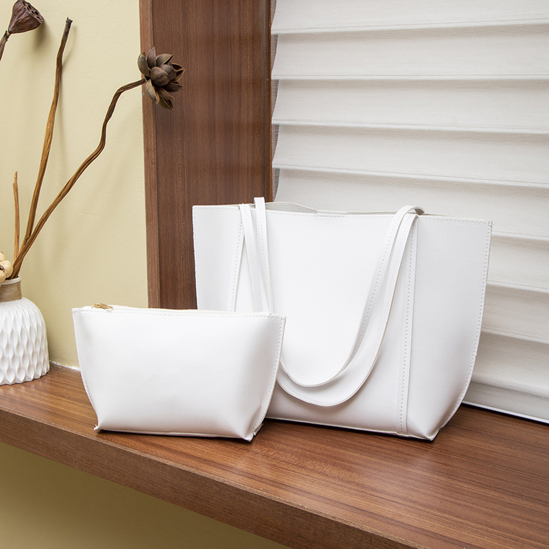 TEMU Sac Vintage Grande 2025 Tendance Mode Uni Couleur Mère et Sac Fourre-Tout Polyvalent Sac de Courses