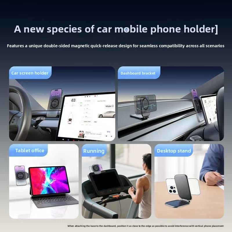 4/8pcs 2026 New Magnetic Phone Holder with Vacuum Support, Foldable Anti Shake Holder, Suitable for Hands-free Installation in Scenarios Such as Cars/gyms/mirrors/smooth Surfaces, Compatible with All Smartphones