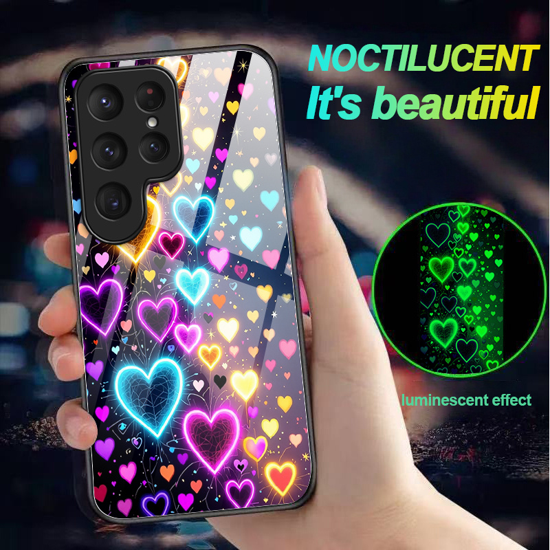 TEMU Phone Case: Neon Pattern Light Phone Case Shockproof Luminous Without Power For Galaxy