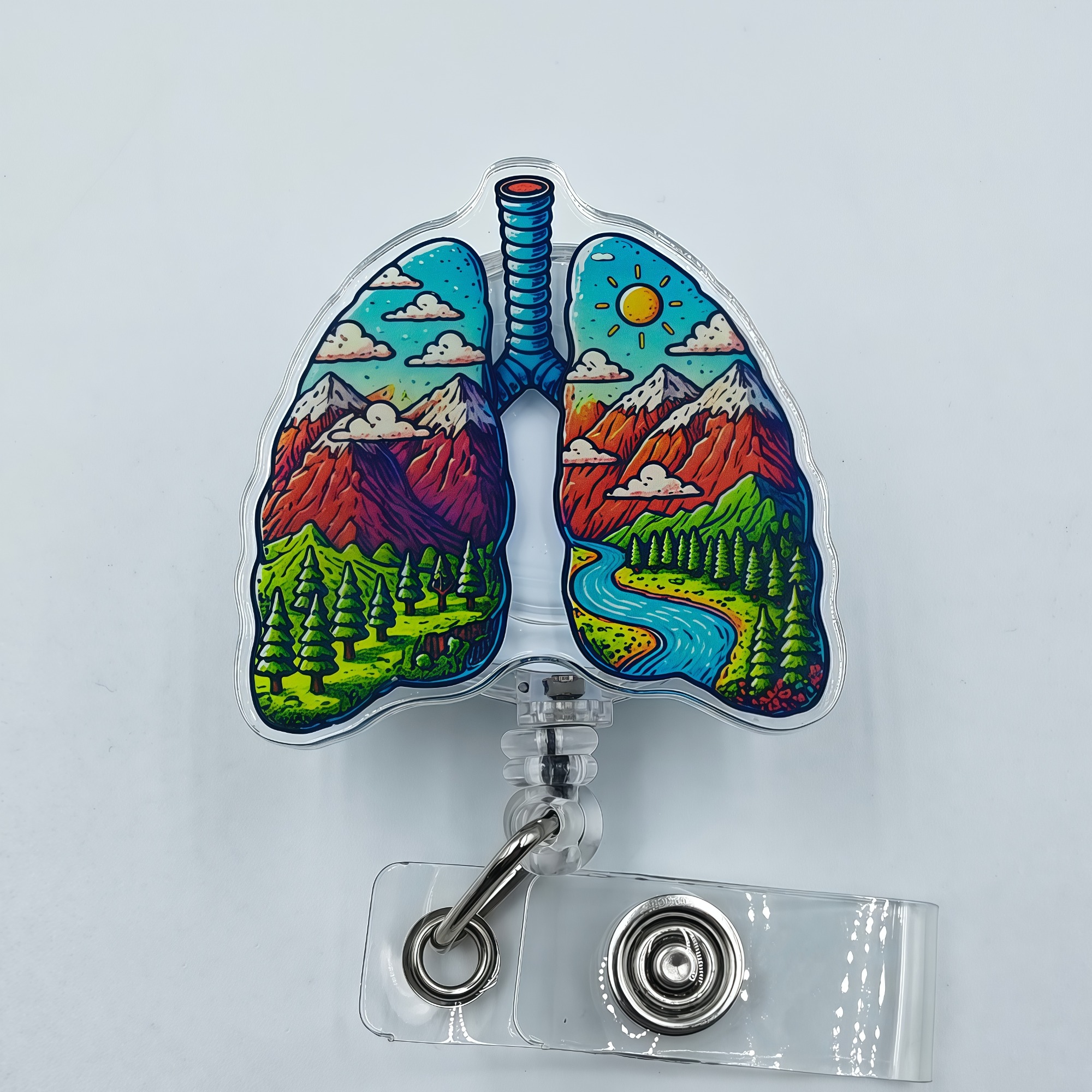 TEMU 2d 1pc Lung Badge Reel Retractable Id Holder - Medical Professional Id Clip, Suitable For Nursing School, Hospital, Clinic - Ideal For Nurses,