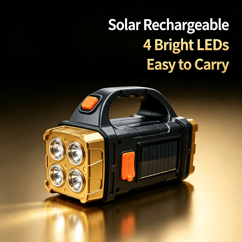 TEMU Outdoor Portable Rechargeable Handheld Flashlight, High- Strobe And Telescopic Zoom, Extended For Outdoor Use