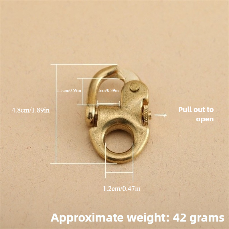Image of 1pc. Innovative Brass Snap Key Holder Made Of Pure Copper, Designed For Naval Sailing. Tactical Quick-release Snap For Securing Shoulder Straps, An Ideal Father's Day Present For Men
