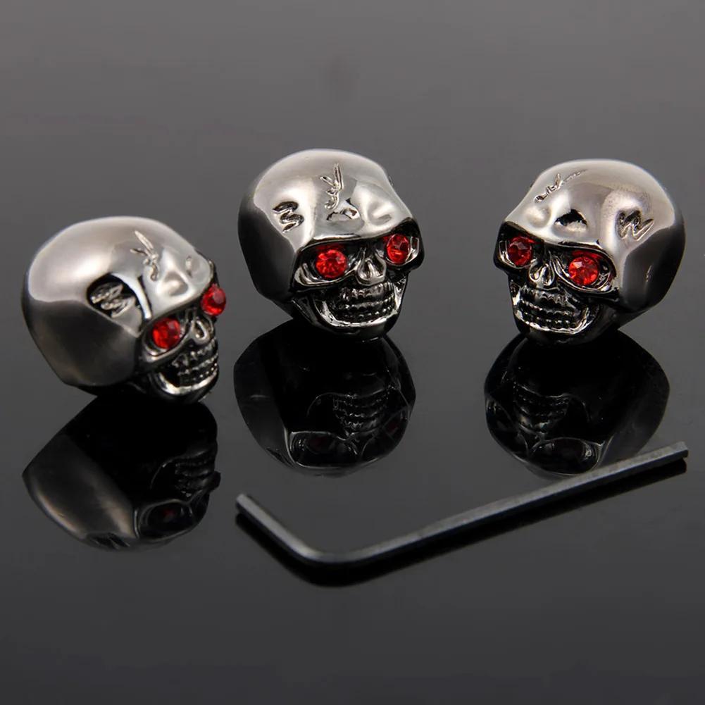 Set of 4 Skull-Shaped Metal Volume Knob Caps for Electric Guitars, Designed for Both Guitar And Bass, Featuring a Creative Color Design.