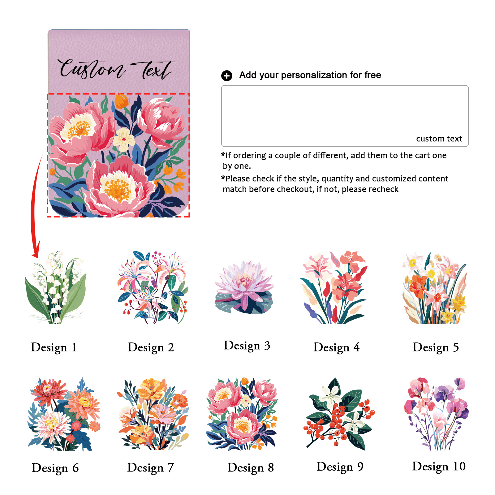 TEMU 1pc Name Bookmark With Birth Flower, Custom Pu Leather Birth Flower Bookmark, Personalized Magnetic Bookmark, Book Lover Birthday Gift, Book