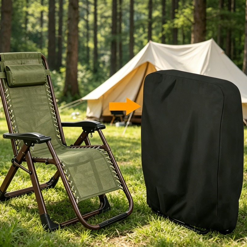 TEMU Oxford Cloth Outdoor Folding Chair Dust Cover, Folding Chair Protective Cover