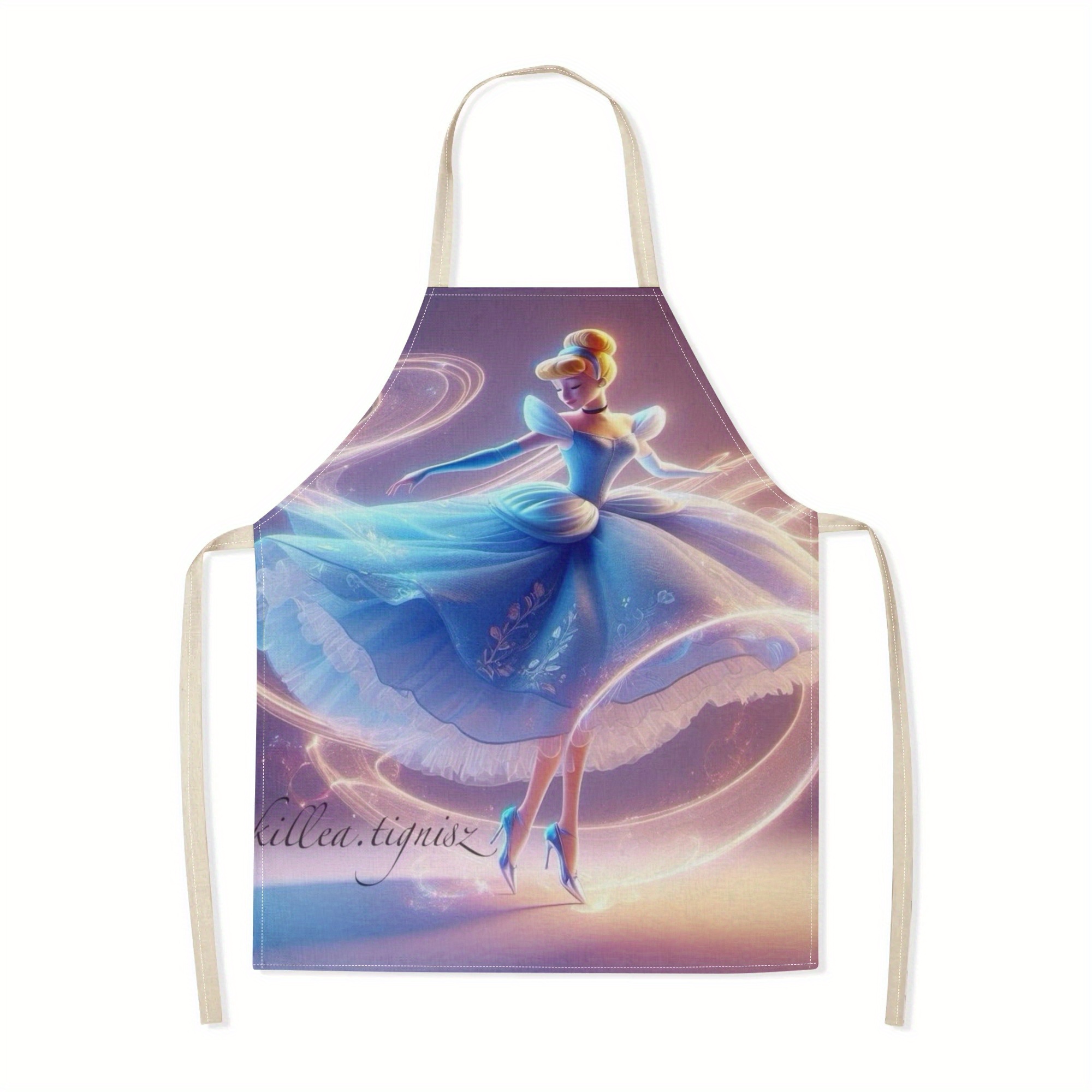 disney   cartoon waterproof apron -   dress &  ,   polyester, ideal for hotels, supermarkets, restaurants, fruit shops, milk tea stands, and home use details 6