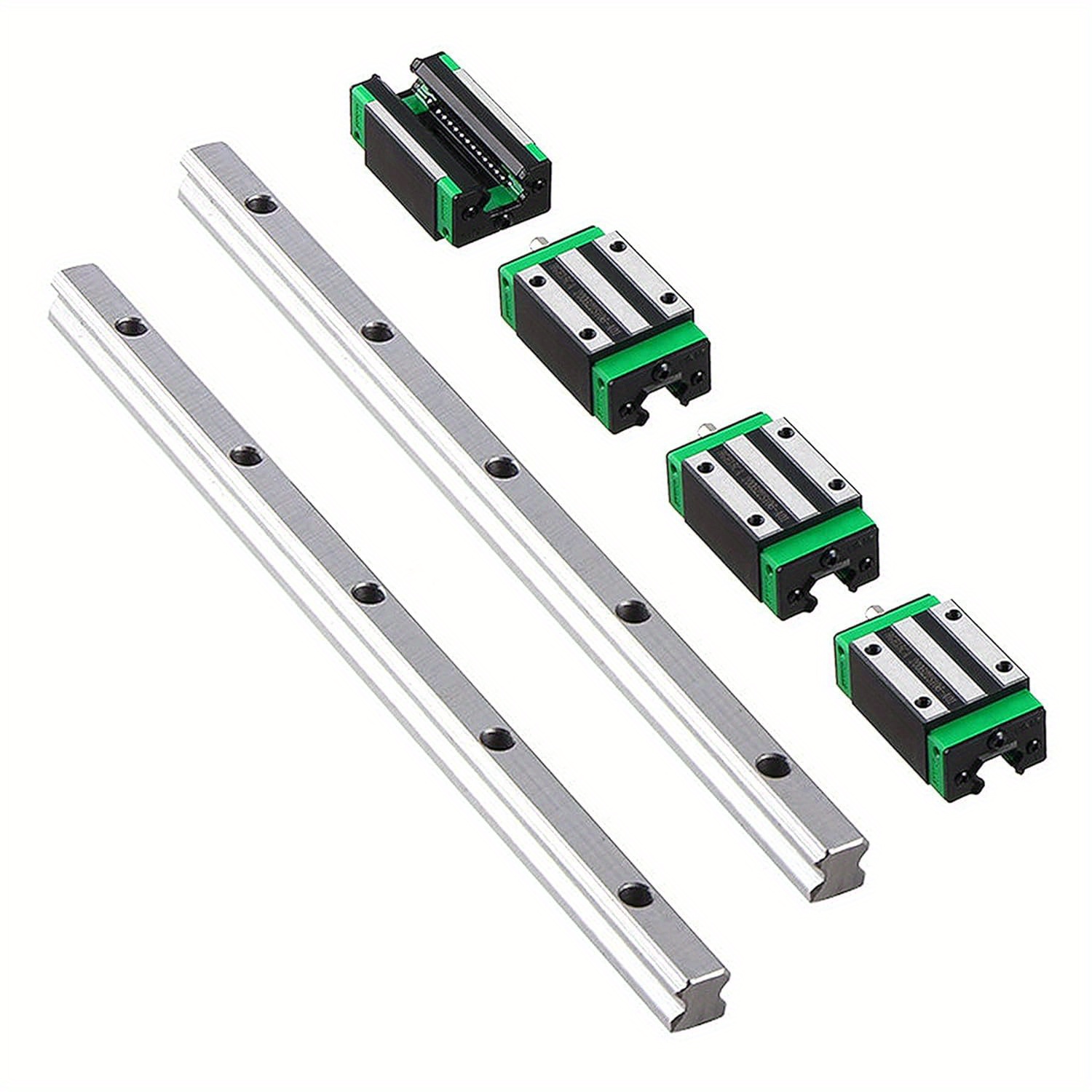 Linear Guide 2pcs Hgr15 500mm Linear Rail With 4pcs Sliding Block, High Quality Bearing Steel, For High-precision Linear Movements