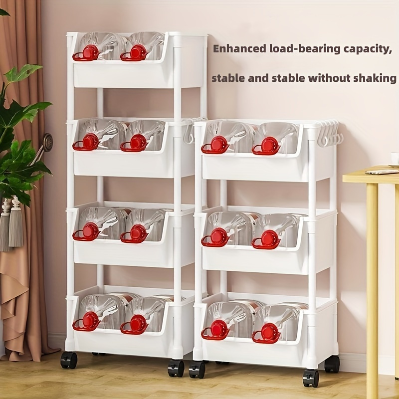 deluxe 5 tier rolling storage cart     free non electric with wheels for     living room bedroom dorm organization details 0