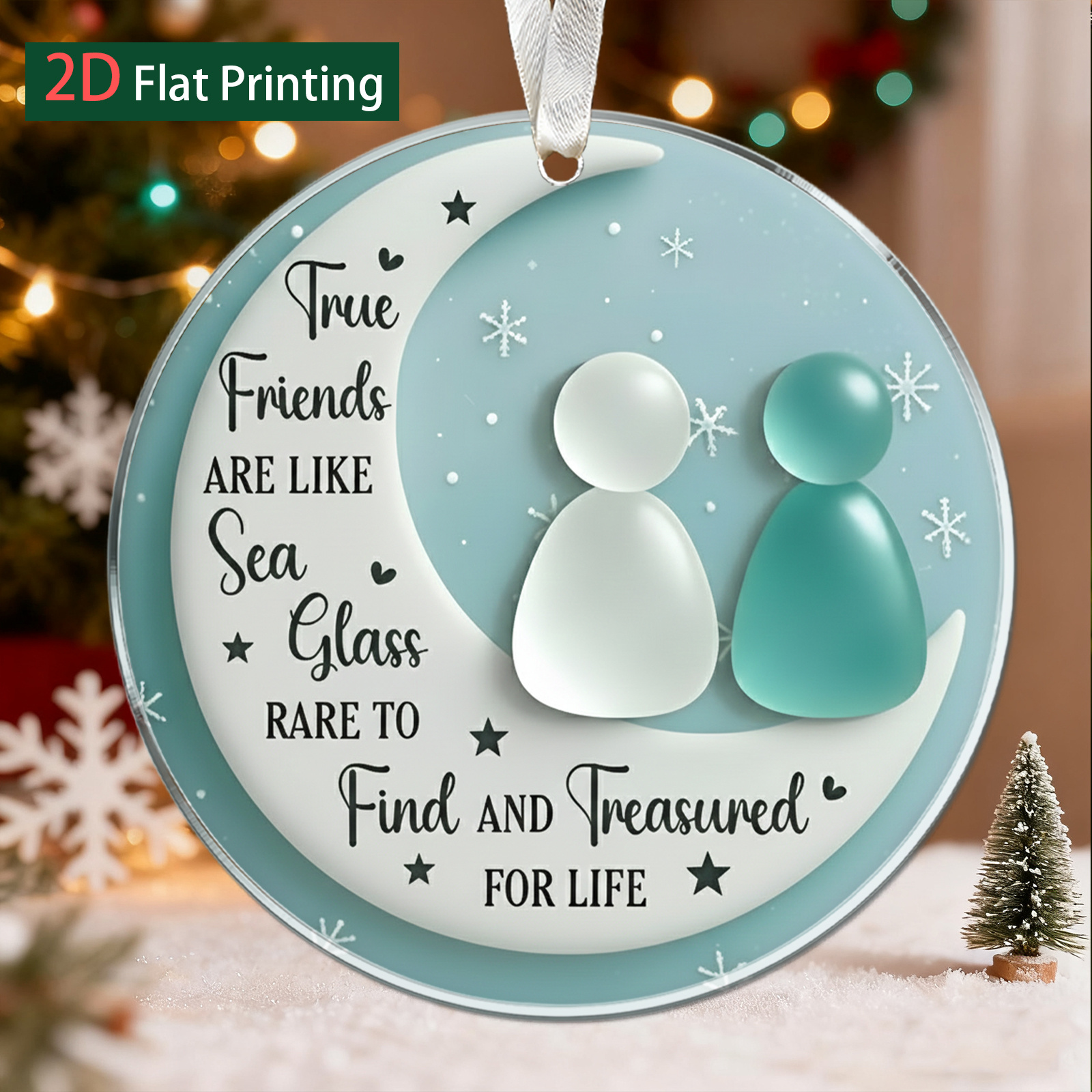 TEMU 2d Flat - Flat 2d, A Single Piece Of Moon Art Acrylic Hanging Decoration, Featuring With A Moon Quote, Ideal For Celebrating Friendship As A