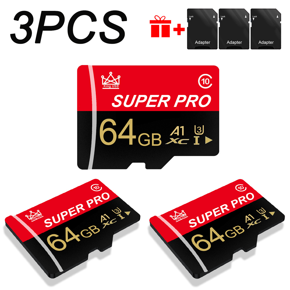 Image of 3pcs Tf Memory Cards - Storage Options (64gb/32gb/16gb/8gb/4gb/2gb/1gb/512mb/256mb) | Compact And Reliable Flash Cards For Phones, Tablets, Laptops, Cameras, Cars, And Gaming Devices