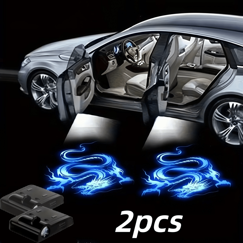 2pcs for car     wolf door lights led themed welcome lights with glossy housing low voltage door lights suitable for as christmas gifts  