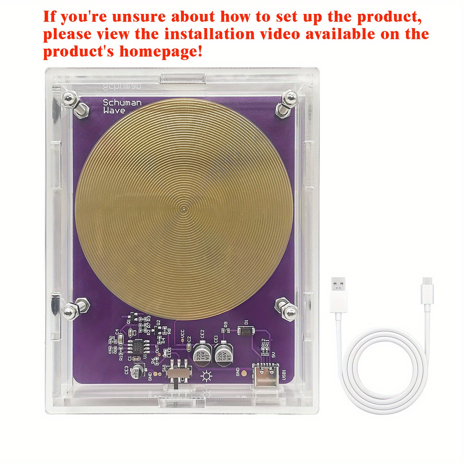 7.83hz シューマン波共振 超低周波パルスウェーブ usb電源 | temu