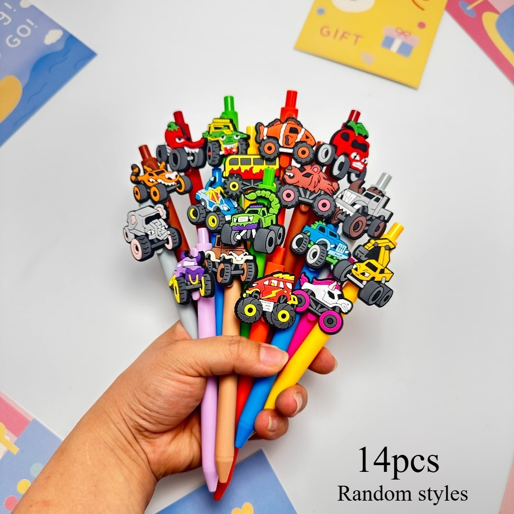 TEMU Lot de 14/35/60 stylos gel amusants Monster Truck, stylos à élégants pour étudiants, styles , cadeau pour les passionnés de camions et de