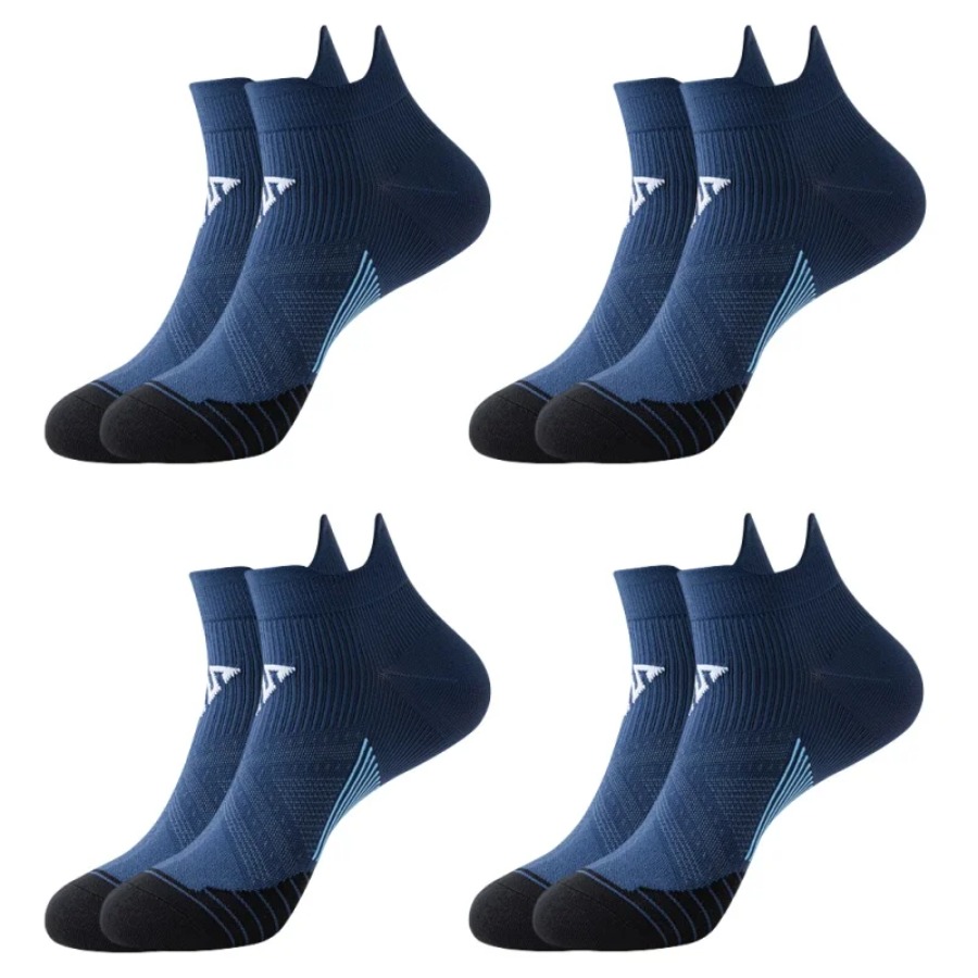 TEMU 4 Pairs Of Men's And Women's Athletic Running Socks, Breathable Compression Basketball Socks, High-quality Short Socks For Summer Outdoor Sports
