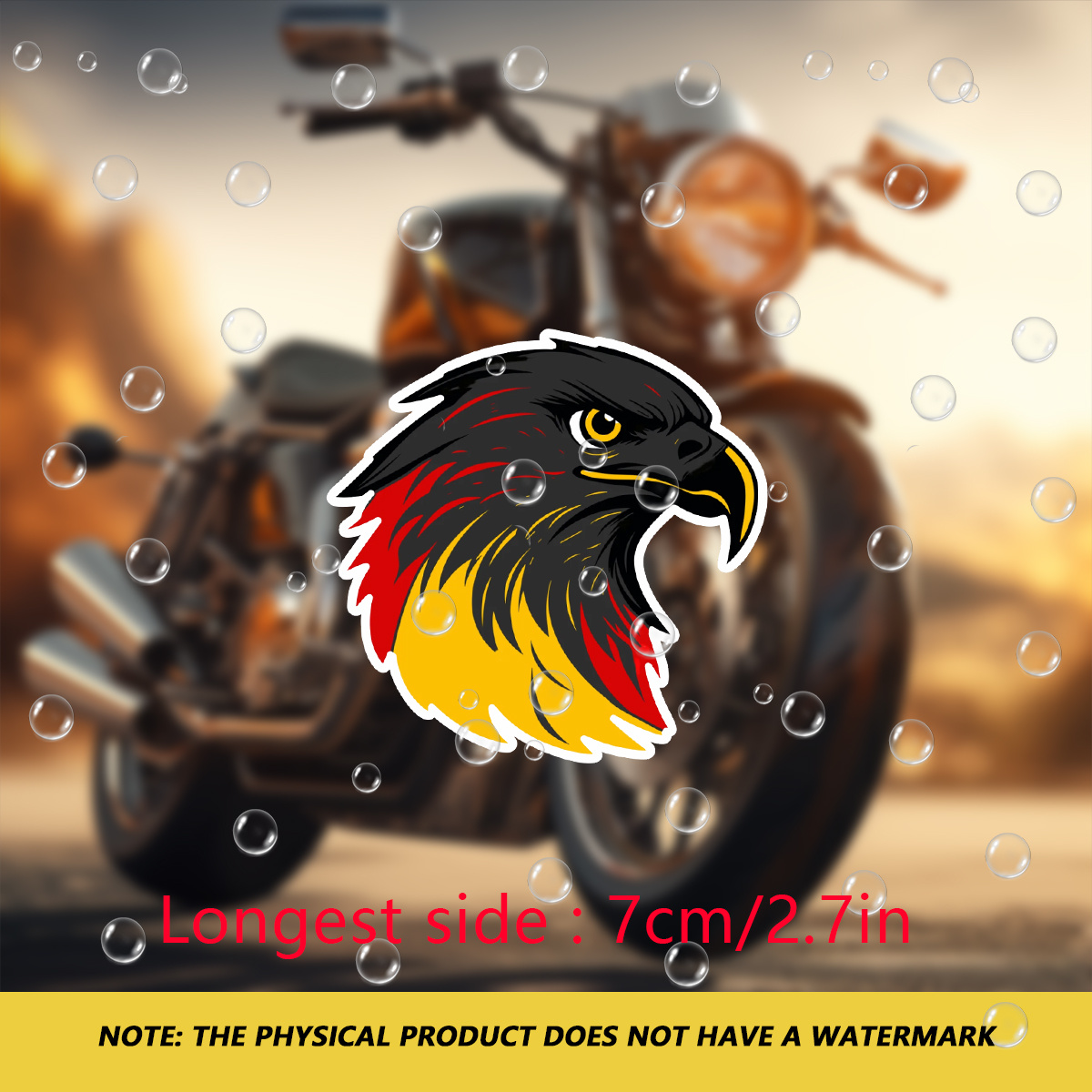 Image of Black And Red Vinyl Decal Sticker Featuring A German Eagle Head - Designed To Weather And Provide Durability For Car Exteriors, Made From High-quality Vinyl For Improved Visibility And Style