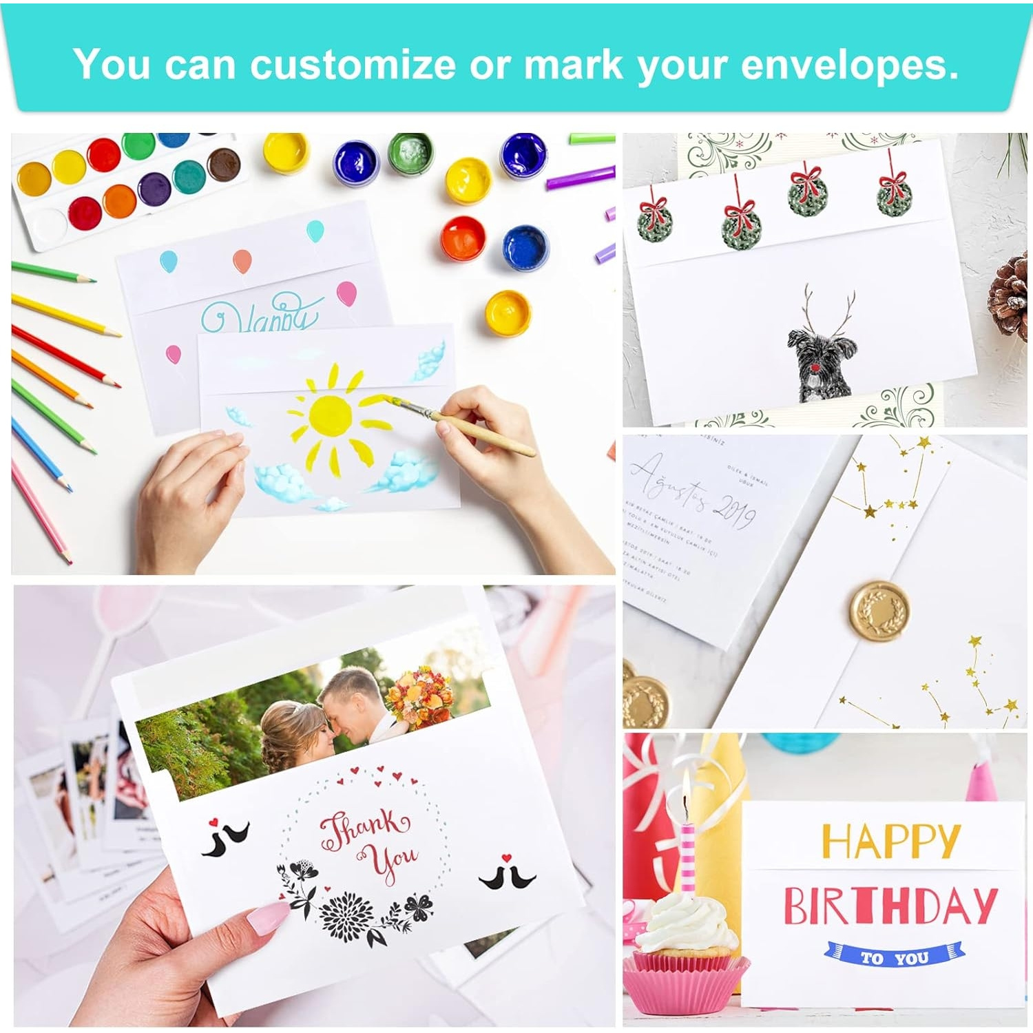 TEMU 40 Packs Of 5x7 Envelopes, White A7 5x7 Invitation Envelopes, Printable, Self-sealing, Suitable Weddings, Photos, Postcards, Greeting Cards,