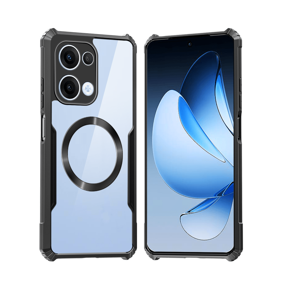 TEMU Phone Case - Cases For Oppo Reno 13 5g That Feature Magnetic , Shockproof Material, And A Transparent Acrylic Back For Camera Protection