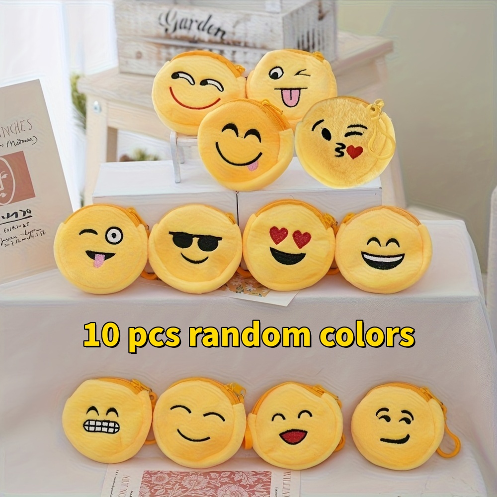 Image of 10pcs Random Styles Plush Coin Purses - Cute Zippered Coin Bags For Men And Women, Key Organizers, Holiday Gift