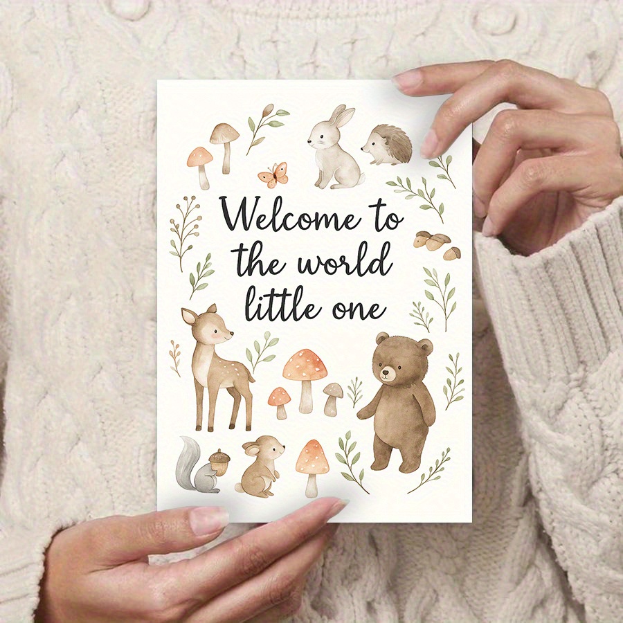 Greeting Card Featuring Adorable Woodland Creatures