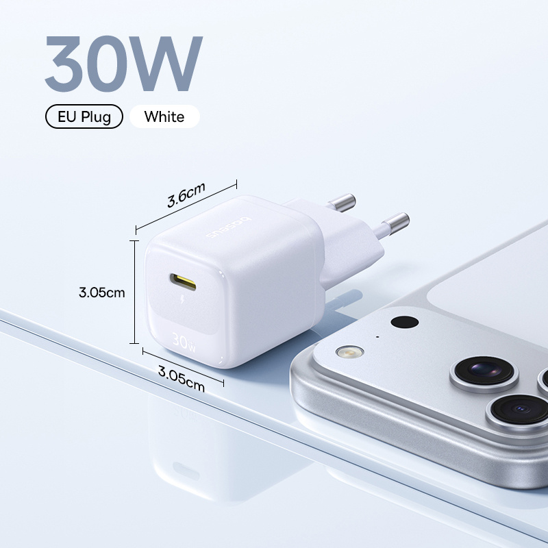 TEMU Baseus 30W 20W GaN зарядний пристрій для телефону для iPhone 18 17 16 15 14 13 Pro Max USB C зарядний пристрій з підтримкою PD QC PPS швидкої