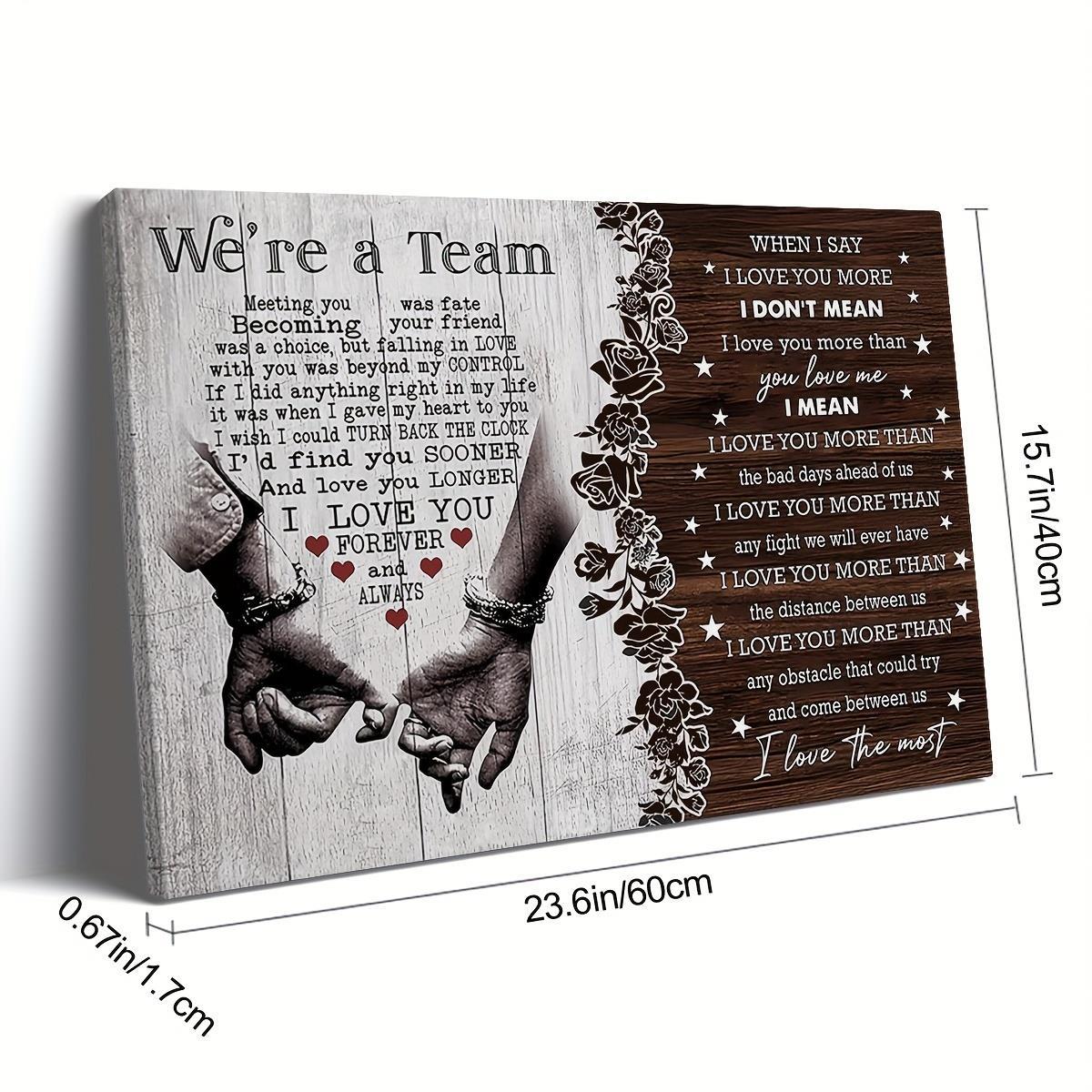 TEMU Couples Canvas Art - A Team When I - Perfect Gift For , Ready To Hang, Ideal For Bedroom, Living Room, Home Office Decor, Artistic Decoration