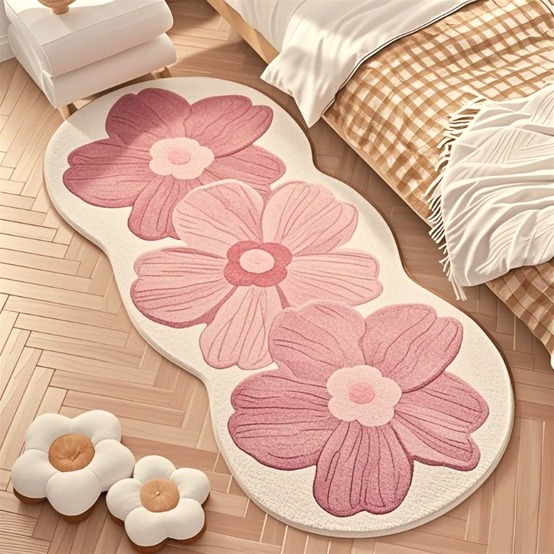 TEMU Faux Cashmere 900g And 9mm Soft Pink Room Sofa Long Runner Rug French Bedroom Decor Bedside Mat Luxury Dressing Table Plush Carpet Office Rest
