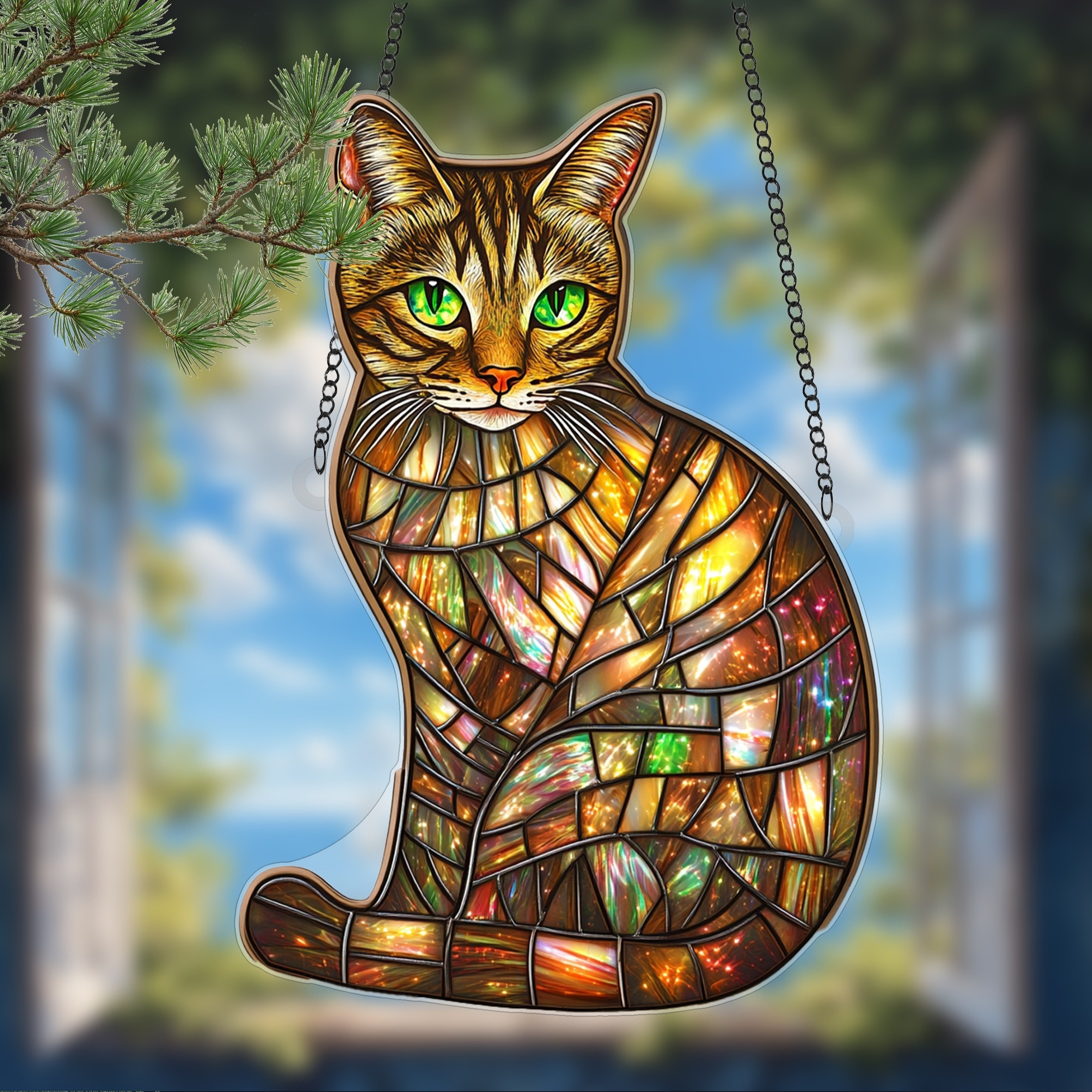 

1pc Cat 2d Acrylic Sun - Animal Themed Sun For Windows, Birthday Gifts, Housewarming Favors, Decorations, And Outdoor Patio Decorations.