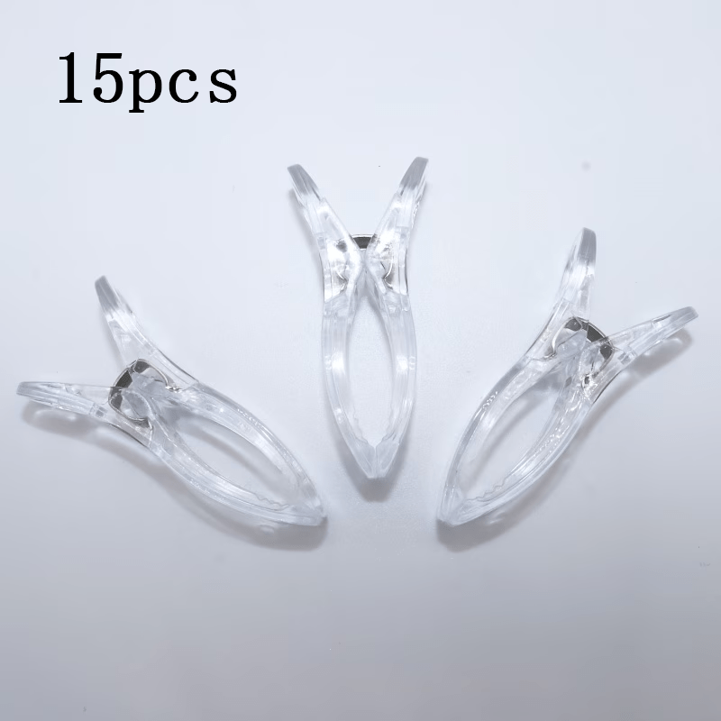 TEMU 15pcs Non-slip Heavy-duty Transparent Spring Clamps For Party Woodworking Photography