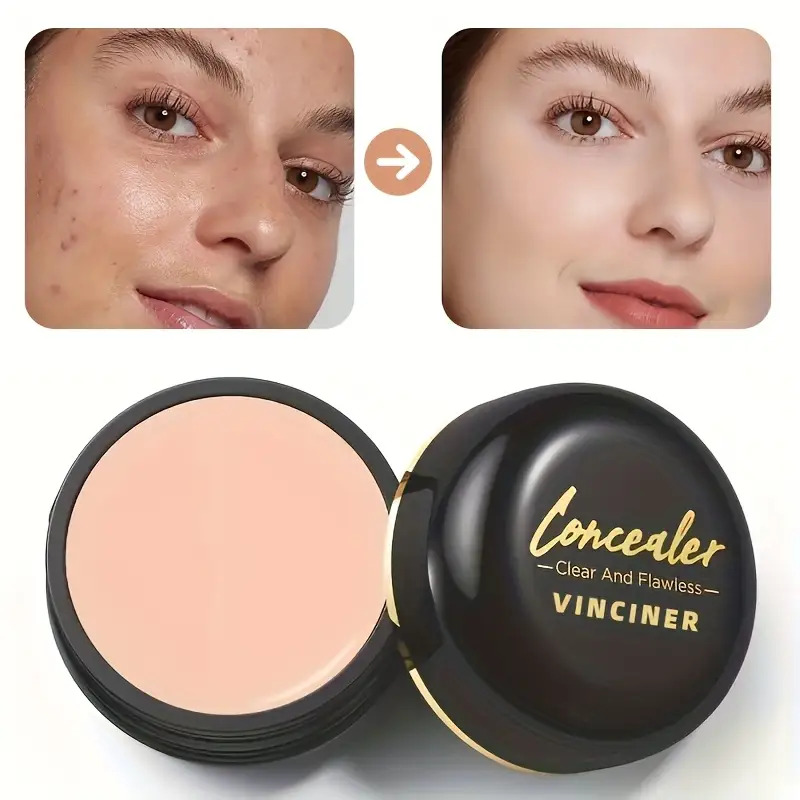 Waterproof Full Coverage Concealer - Suitable for All Skin Tones with a Matte End, Conceals And Dark Spots, Long-Lasting, Plant-Based Formula, Multi-Color, Compact Size, Perfect for On-The-Go Makeup