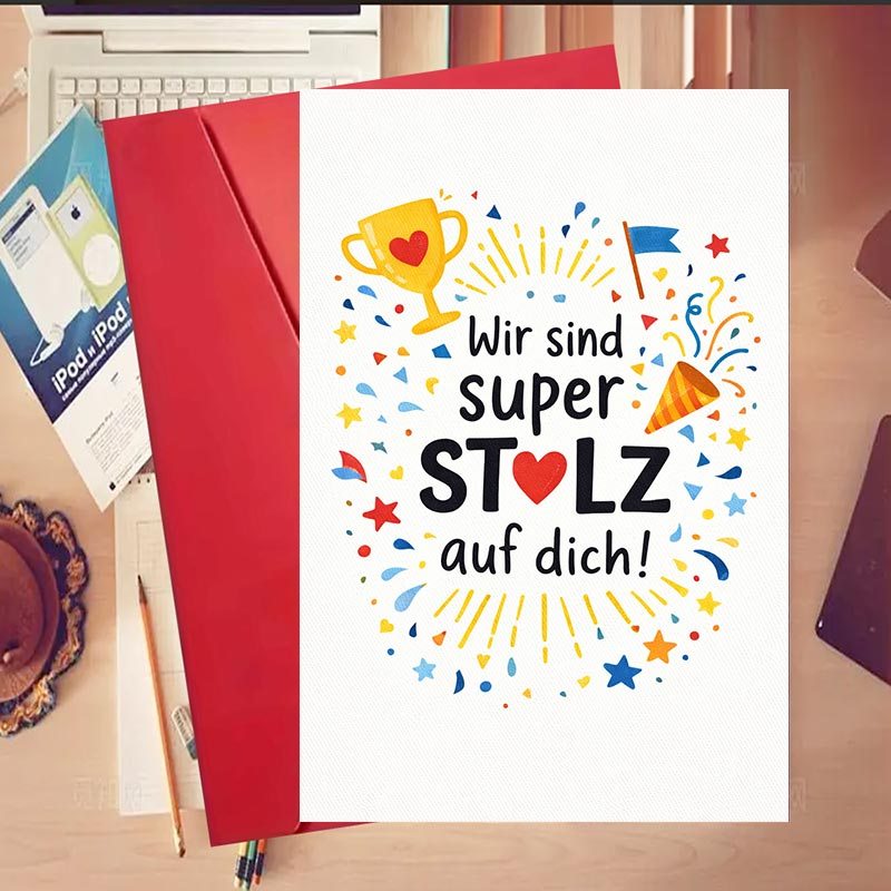 Image of 1pc Parent-child Award Card With Envelope - School Success Greeting Card Suitable For Birthdays, Graduation, Project Gifts For Teachers, Class Prizes, Paper Certificate For Milestones
