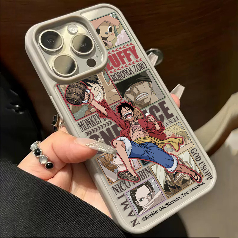 TEMU para Teléfono - Magnética Compatible con Apple 18, 17 PRO MAX, 16 PRO, 15 PLUS, 14, 13, 12 PRO, Estilo Luffy Pet Couple Cartoon Easy Cute,