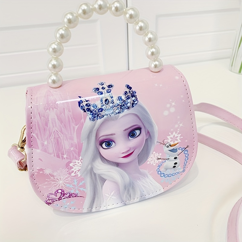 TEMU Frozen Elsa Prinzessin Handtasche für Damen - Offizielle Frozen Film Tasche mit Magnetverschluss, Abnehmbarem Riemen, Synthetische Handtasche in