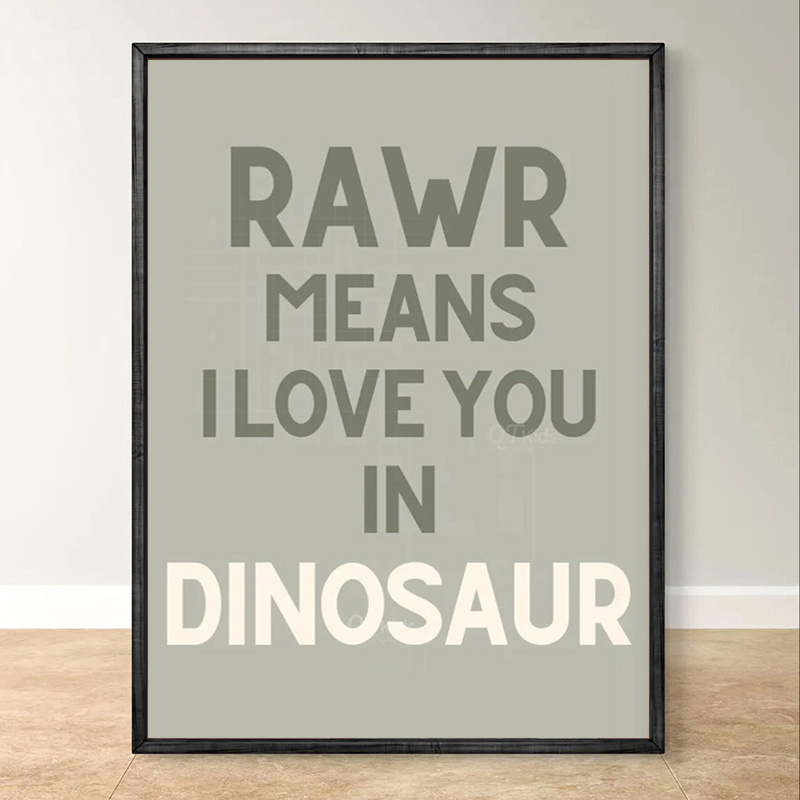 TEMU 2d Flat, 1pc, 2d Flat, Frameless, Dinosaur Nursery Print, 