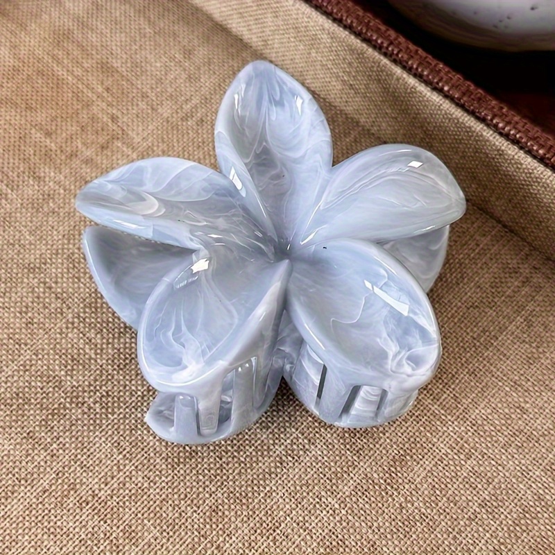 TEMU Pinza para el cabello con diseño de flores, accesorio de con de tinta, elegante pinza de garra para recogidos, pinza de tiburón y fresca de gran