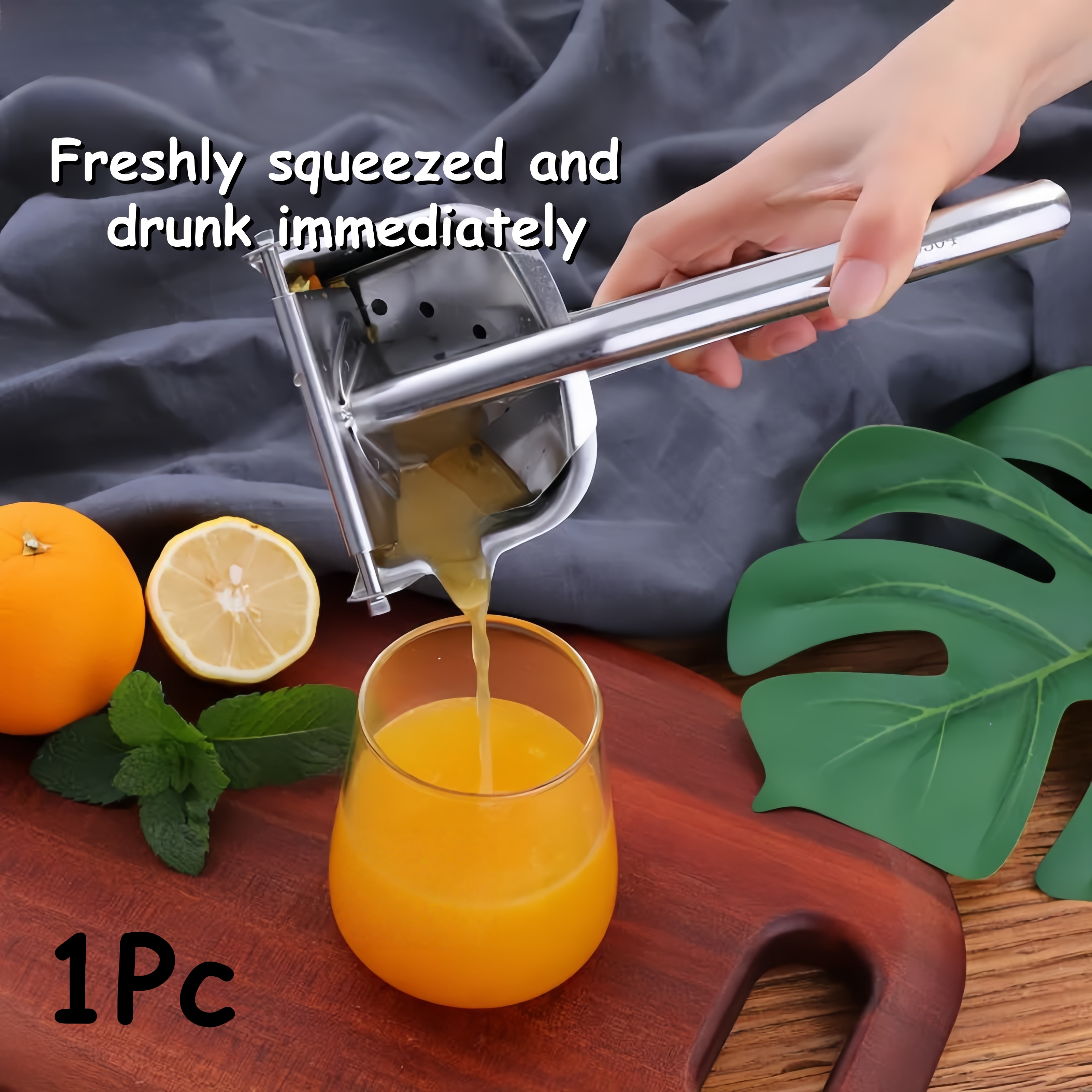 TEMU 1 stuks Handmatige Heavy-Duty Roestvrijstalen Juicer, Geschikt voor Watermeloen, Sinaasappel, Citroen en Alle Soorten Fruit & Groenten,