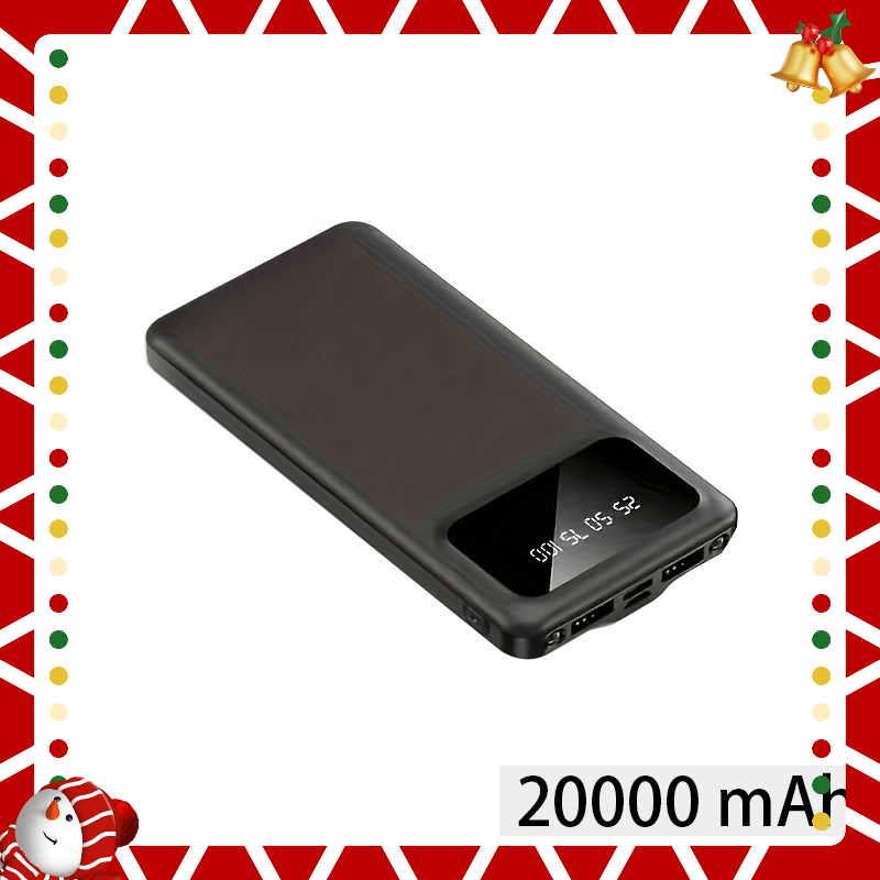 TEMU 20000mah Large Capacity Mobile Power Supply, 5v2.1a Portable Usb Charger, Led Display, For Ios/ Devices, 2xusb Output, Type-c/ Micro Input, Safe
